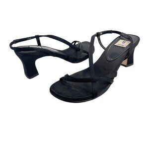 Y2K Bakers Black Paige II Strappy Open Toe Heels Womens Size 7.5M Casual Party